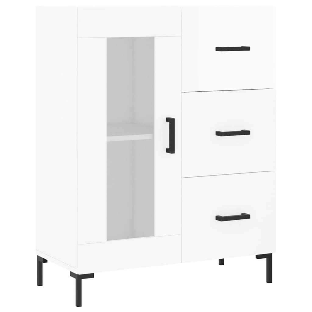 Sideboard High Gloss White 69.5x34x90 cm Engineered Wood