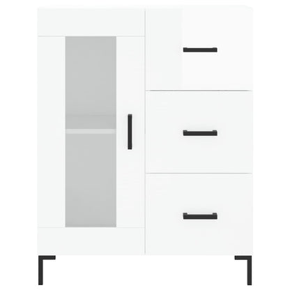 Sideboard High Gloss White 69,5x34x90 cm Engineered Wood