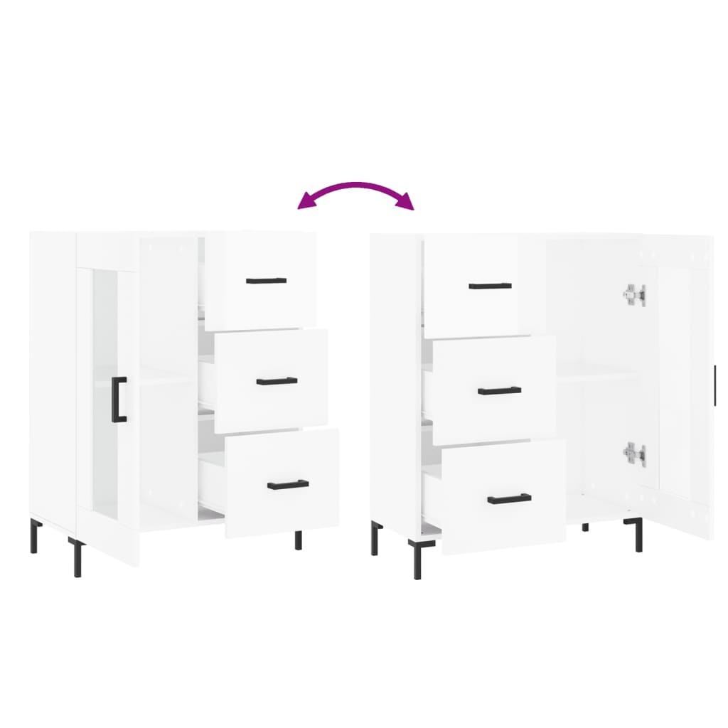 Sideboard High Gloss White 69.5x34x90 cm Engineered Wood
