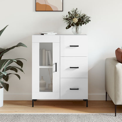 Sideboard High Gloss White 69,5x34x90 cm Engineered Wood