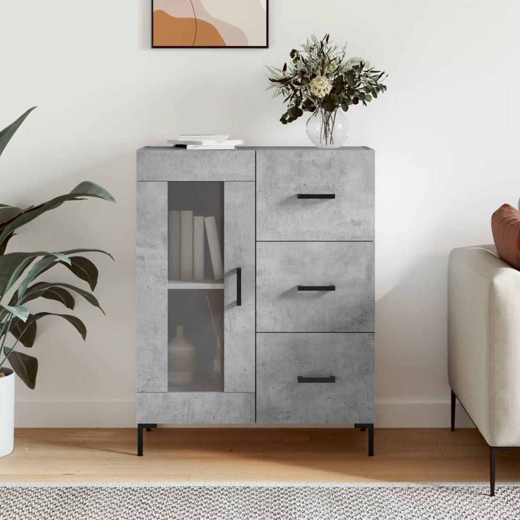 Sideboard Concrete Grey 69,5x34x90 cm Engineered Wood