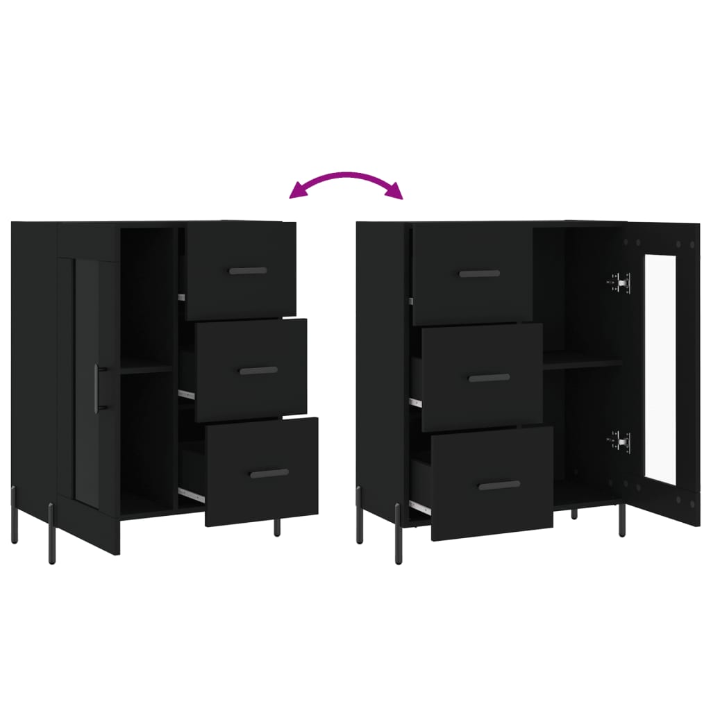 Sideboard Black 69.5x34x90 cm Engineered Wood