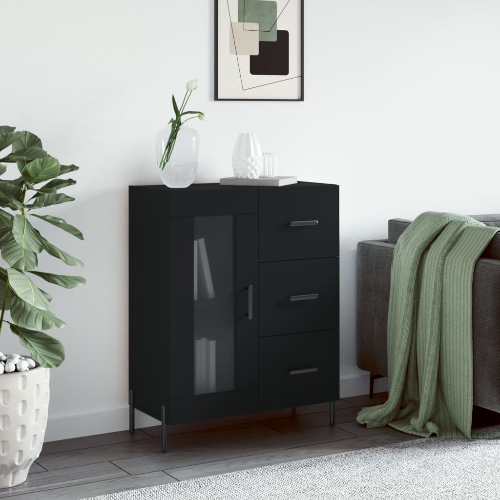 Sideboard Black 69.5x34x90 cm Engineered Wood