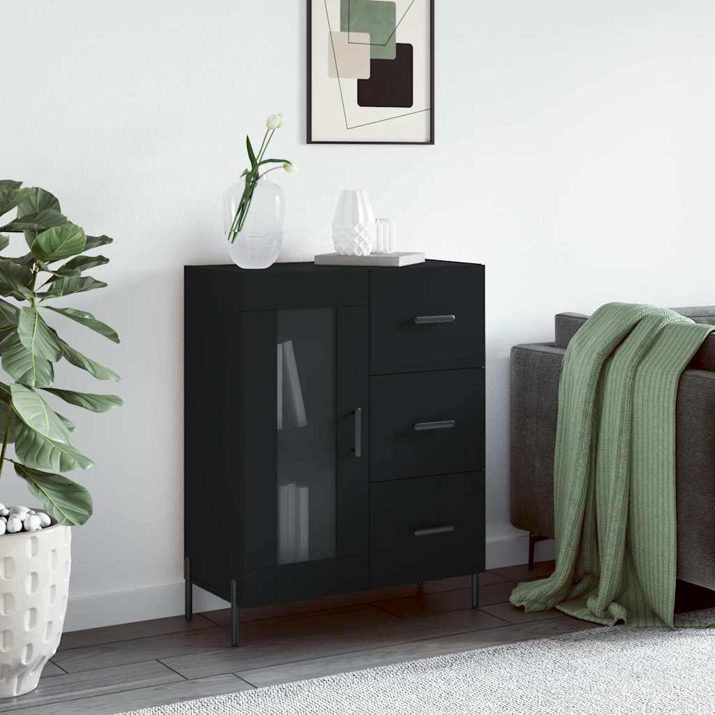 Sideboard Black 69.5x34x90 cm Engineered Wood