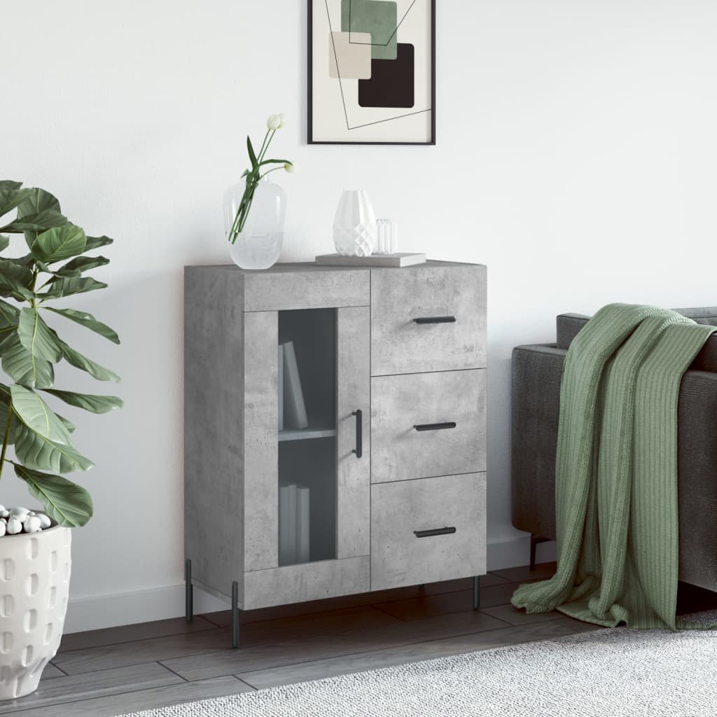 Sideboard Concrete Grey 69.5x34x90 cm Engineered Wood