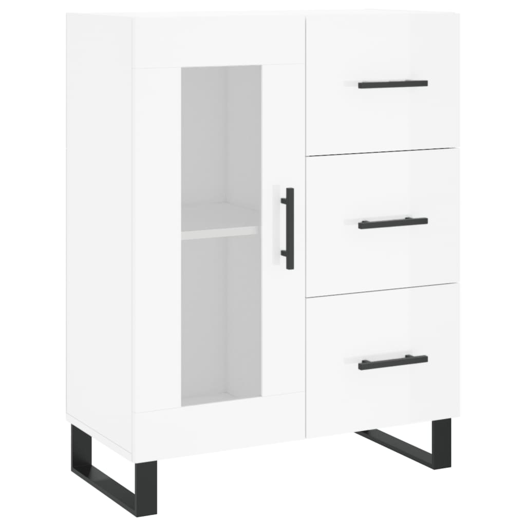Sideboard High Gloss White 69.5x34x90 cm Engineered Wood