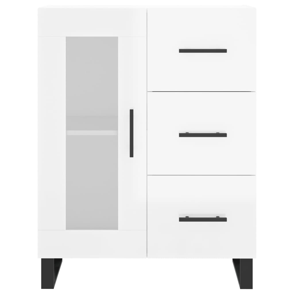 Sideboard High Gloss White 69,5x34x90 cm Engineered Wood