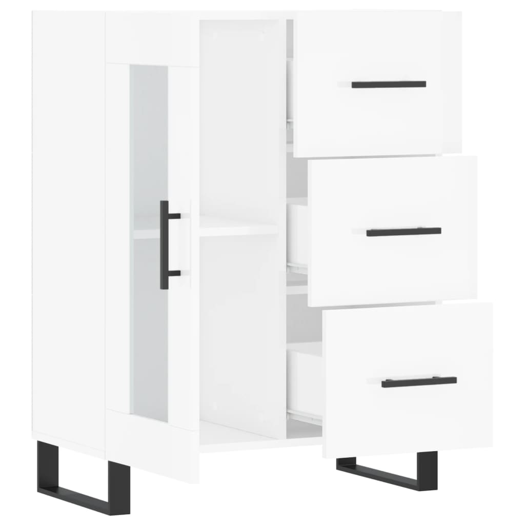 Sideboard High Gloss White 69,5x34x90 cm Engineered Wood