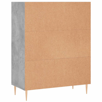 Bookcase Concrete Grey 69.5x32.5x90 cm Engineered Wood