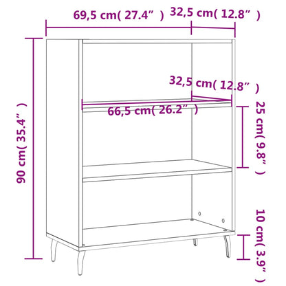 Shelf Cabinet Grey Sonoma 69.5x32.5x90 cm Engineered Wood