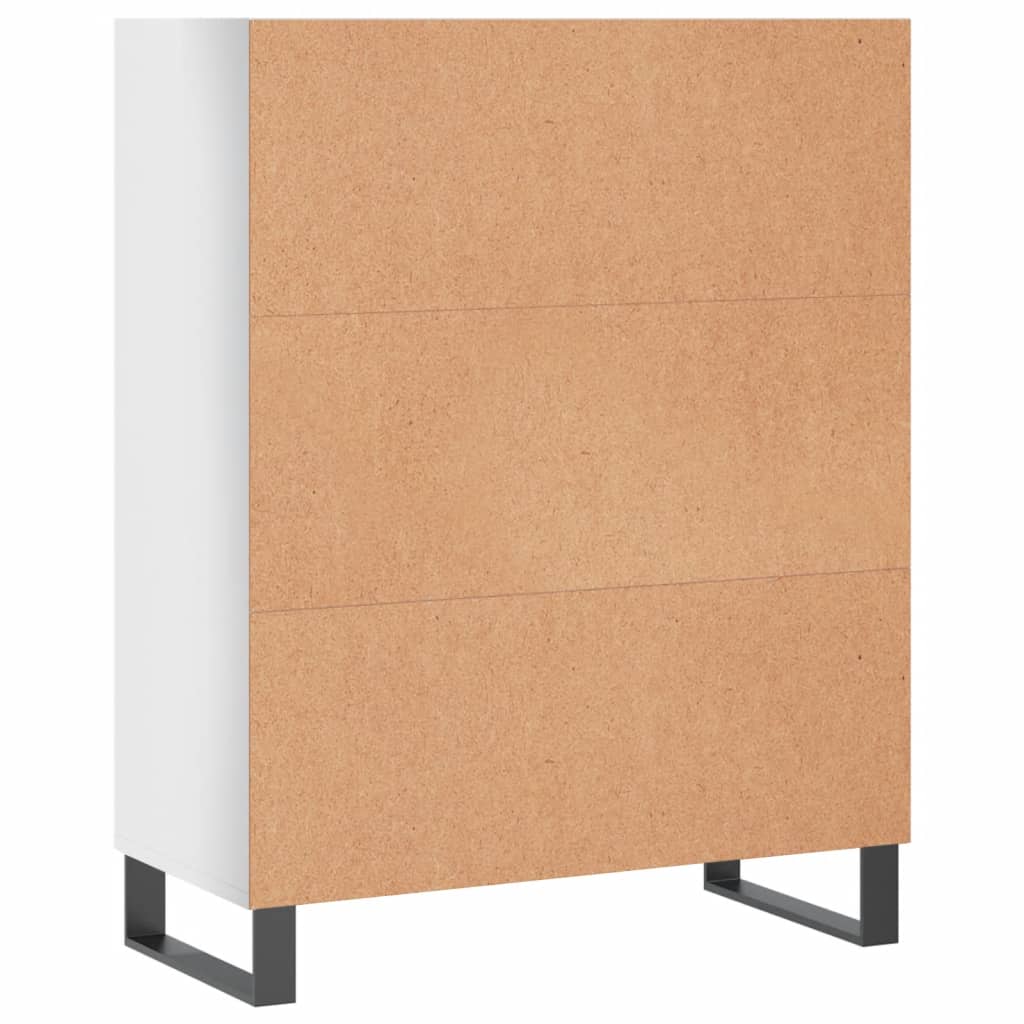 Shelf Cabinet High Gloss White 69.5x32.5x90 cm Engineered Wood