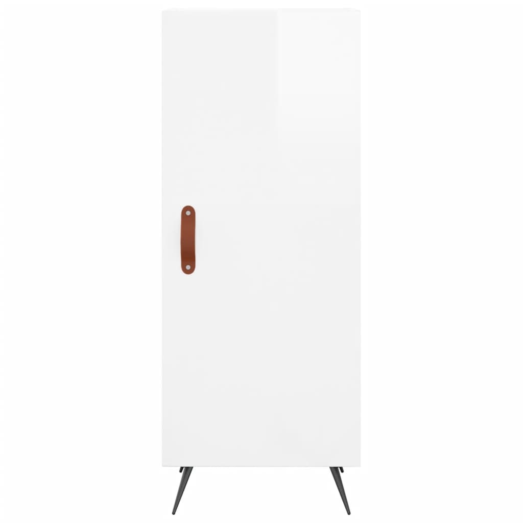 Sideboard High Gloss White 34.5x34x90 cm Engineered Wood