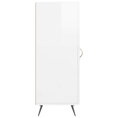 Sideboard High Gloss White 34.5x34x90 cm Engineered Wood