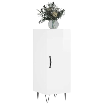 Sideboard High Gloss White 34.5x34x90 cm Engineered Wood