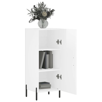 Sideboard High Gloss White 34.5x34x90 cm Engineered Wood