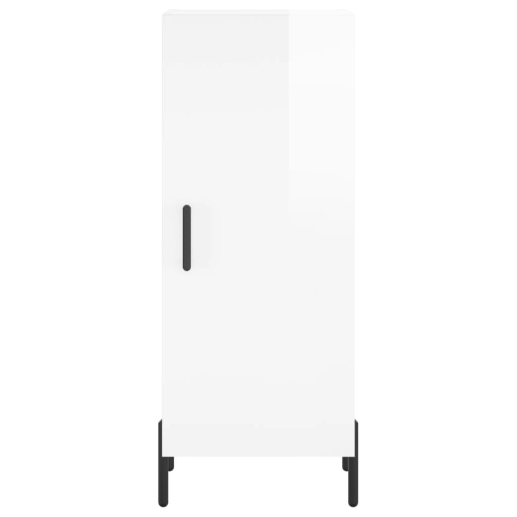 Sideboard High Gloss White 34.5x34x90 cm Engineered Wood
