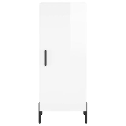 Sideboard High Gloss White 34.5x34x90 cm Engineered Wood