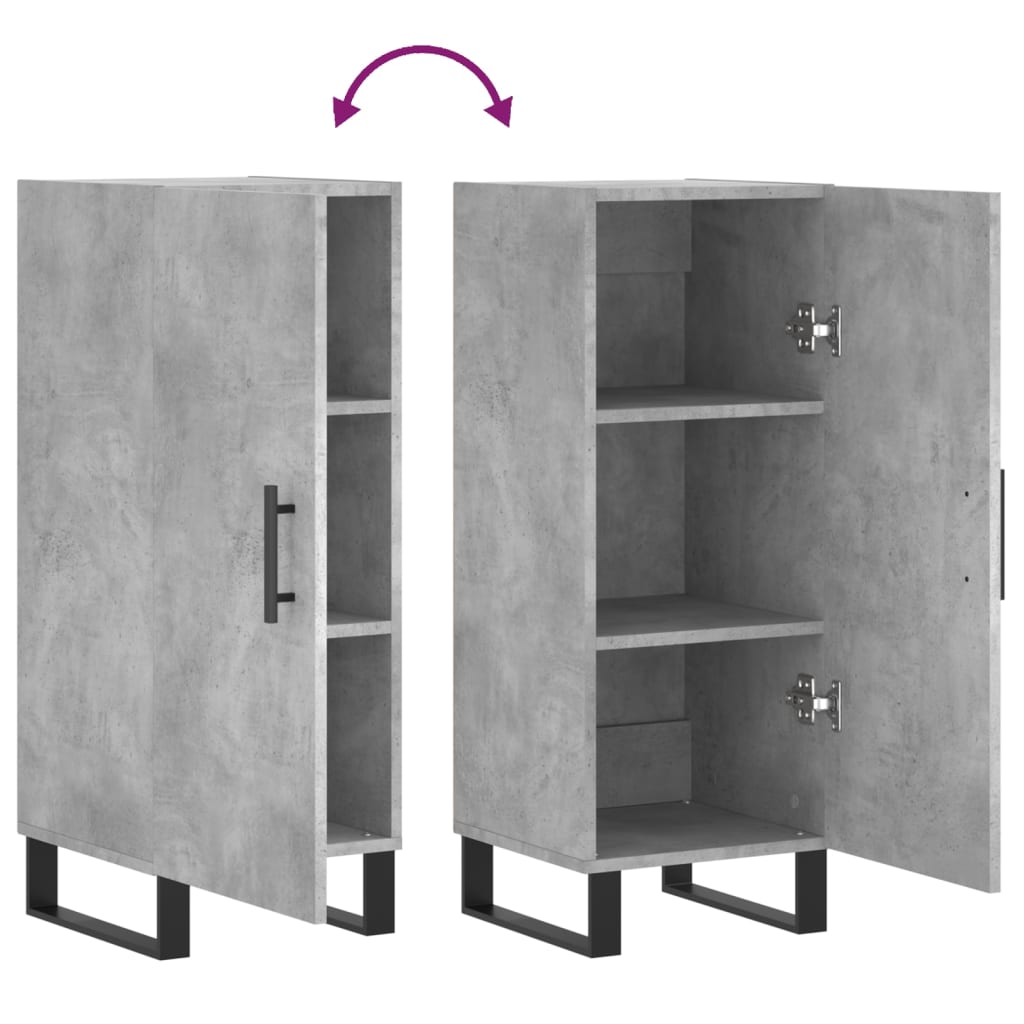 Sideboard Concrete Grey 34.5x34x90 cm Engineered Wood