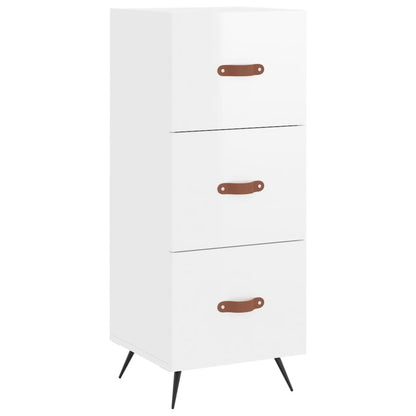 Sideboard High Gloss White 34.5x34x90 cm Engineered Wood