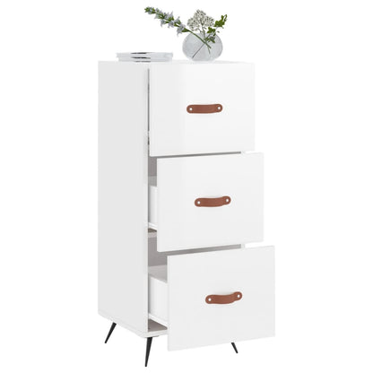 Sideboard High Gloss White 34.5x34x90 cm Engineered Wood