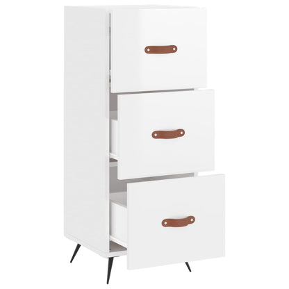 Sideboard High Gloss White 34.5x34x90 cm Engineered Wood