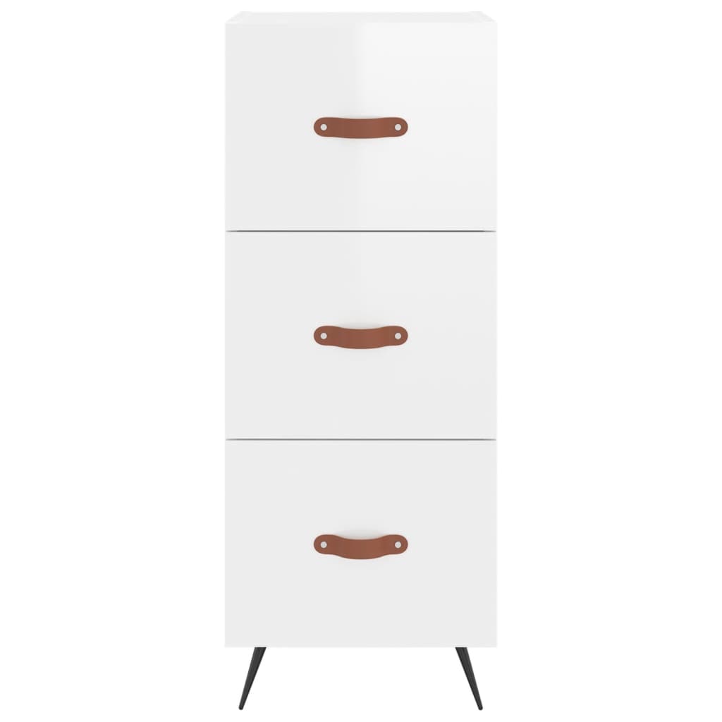 Sideboard High Gloss White 34.5x34x90 cm Engineered Wood
