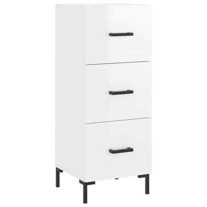 Sideboard High Gloss White 34,5x34x90 cm Engineered Wood