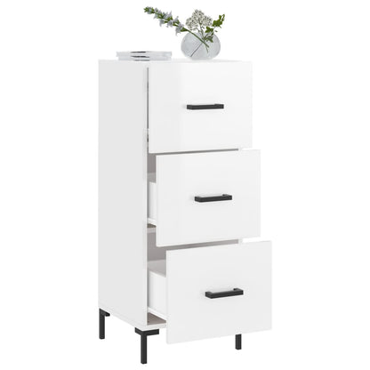 Sideboard High Gloss White 34,5x34x90 cm Engineered Wood