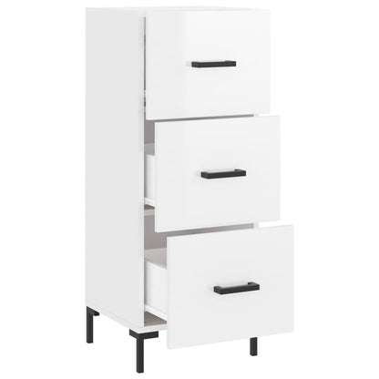 Sideboard High Gloss White 34,5x34x90 cm Engineered Wood
