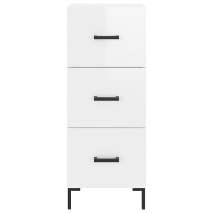 Sideboard High Gloss White 34.5x34x90 cm Engineered Wood