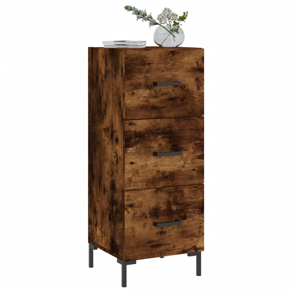 Sideboard Smoked Oak 34,5x34x90 cm Engineered Wood