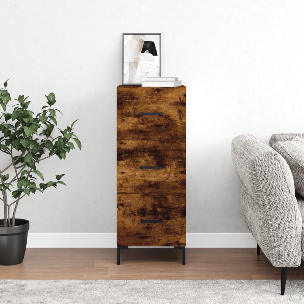 Sideboard Smoked Oak 34.5x34x90 cm Engineered Wood