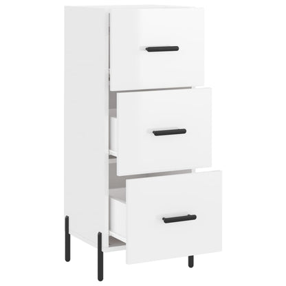 Sideboard High Gloss White 34.5x34x90 cm Engineered Wood