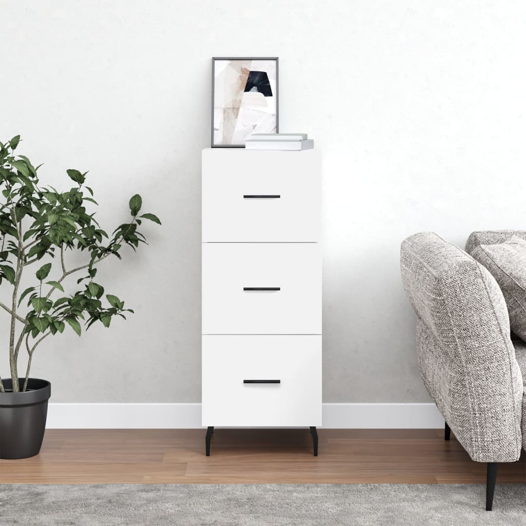 Sideboard White 34.5x34x90 cm Engineered Wood