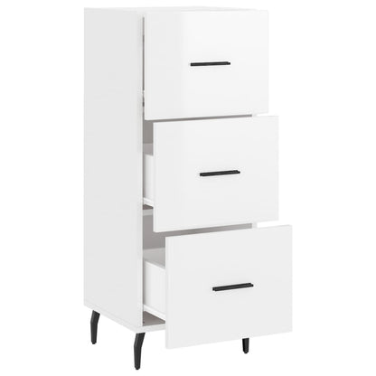 Sideboard High Gloss White 34.5x34x90 cm Engineered Wood