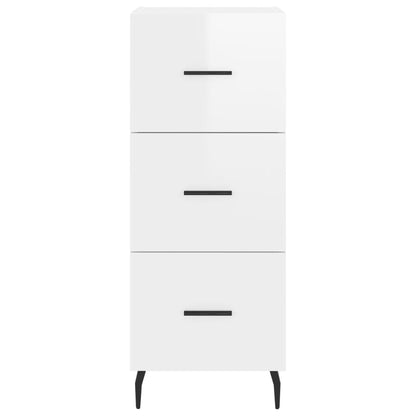 Sideboard High Gloss White 34.5x34x90 cm Engineered Wood