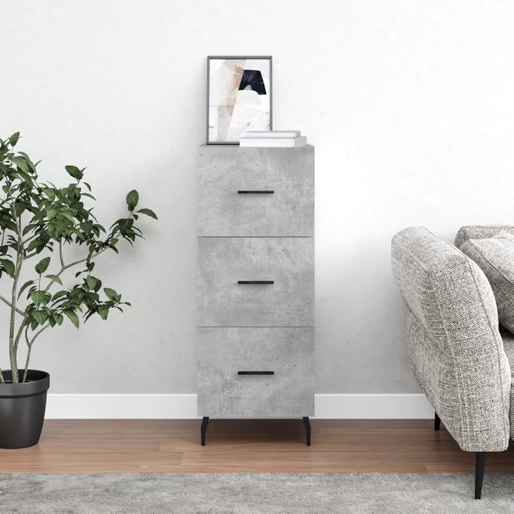 Sideboard Concrete Grey 34.5x34x90 cm Engineered Wood