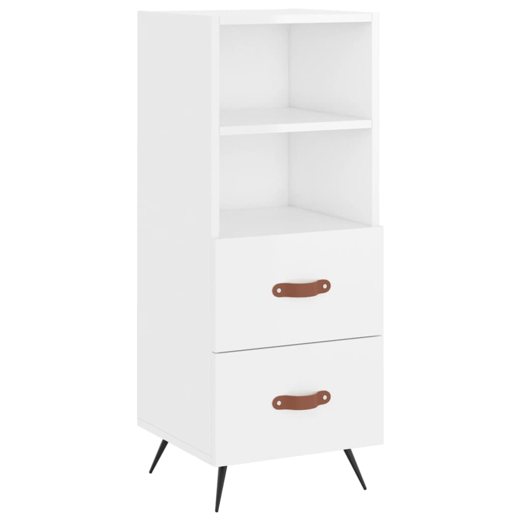 Sideboard High Gloss White 34.5x34x90 cm Engineered Wood