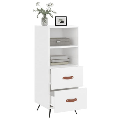 Sideboard High Gloss White 34.5x34x90 cm Engineered Wood