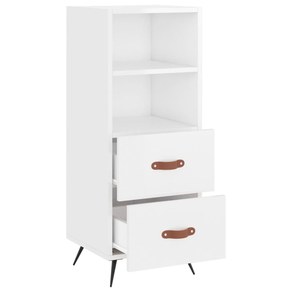 Sideboard High Gloss White 34.5x34x90 cm Engineered Wood