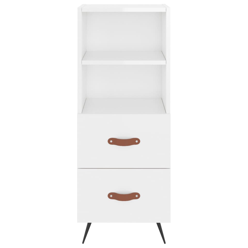 Sideboard High Gloss White 34.5x34x90 cm Engineered Wood