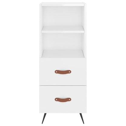Sideboard High Gloss White 34.5x34x90 cm Engineered Wood