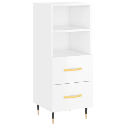 Sideboard High Gloss White 34.5x34x90 cm Engineered Wood
