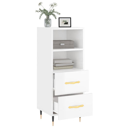 Sideboard High Gloss White 34.5x34x90 cm Engineered Wood