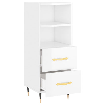 Sideboard High Gloss White 34.5x34x90 cm Engineered Wood