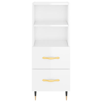 Sideboard High Gloss White 34.5x34x90 cm Engineered Wood