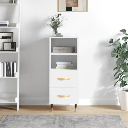 Sideboard High Gloss White 34.5x34x90 cm Engineered Wood
