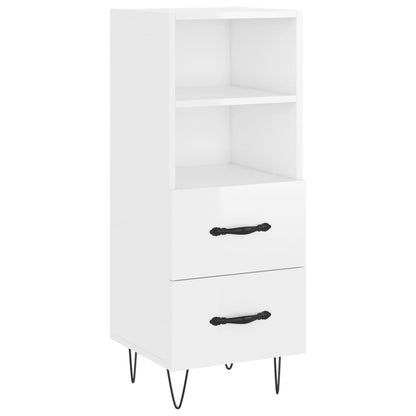 Sideboard High Gloss White 34.5x34x90 cm Engineered Wood