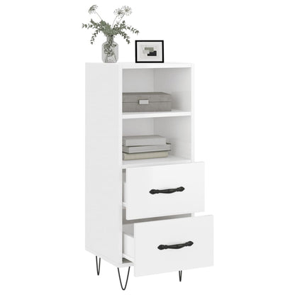 Sideboard High Gloss White 34.5x34x90 cm Engineered Wood