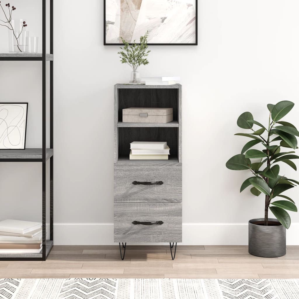 Sideboard Grey Sonoma 34.5x34x90 cm Engineered Wood